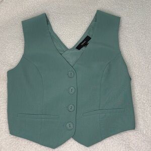 Forever 21 Teal Buttoned Vest